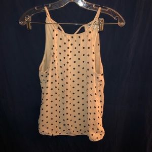 Express black and white polka dot tank